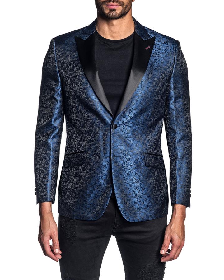 Men's Contrast-lapel Jacquard