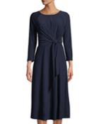 3/4-sleeve Tie-waist A-line Silhouette