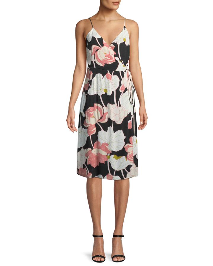 Chayene Floral-print Sleeveless Wrap Dress