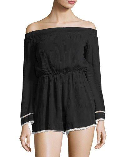 Bell-sleeve Off-the-shoulder Romper