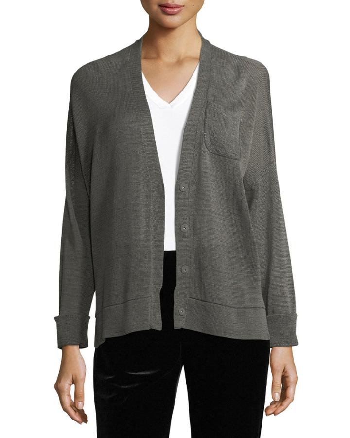 Monili-trim Oversized V-neck Cardigan
