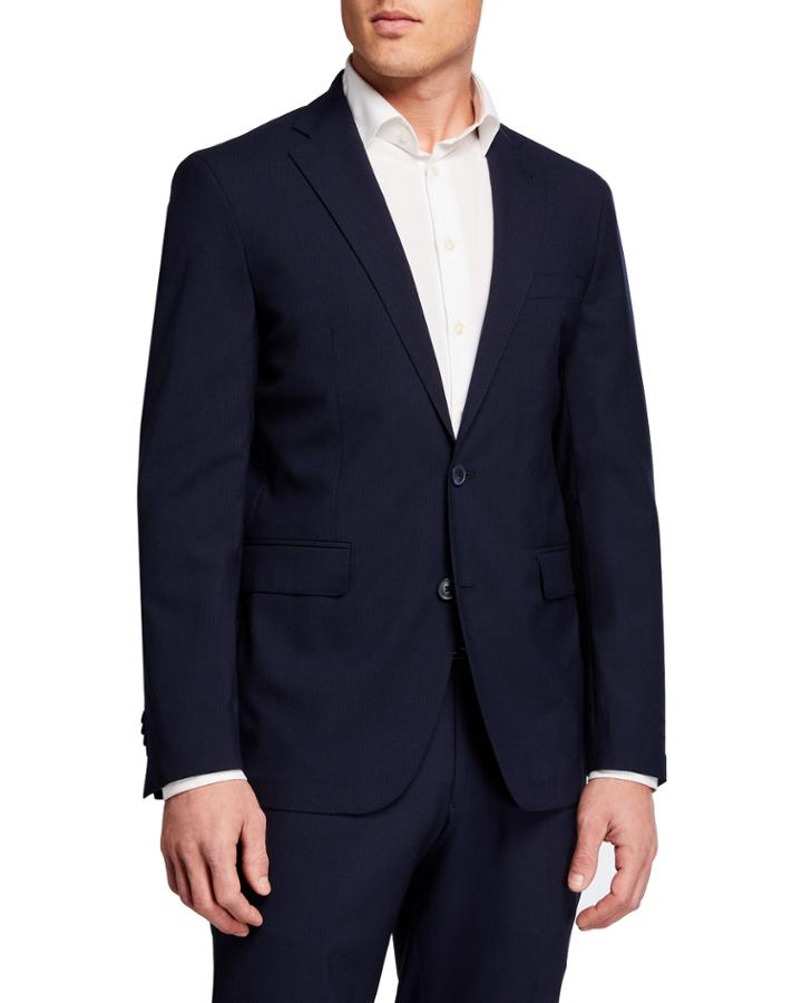 Men's Small-check Wool Suit Separate Jacket