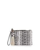 Wristlet/tassel Snake-embossed