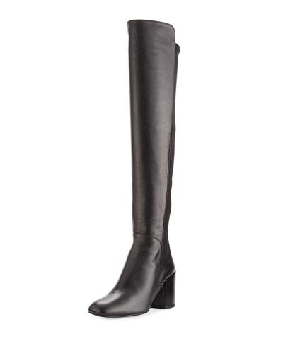 Halftime Leather Over-the-knee Boot, Black