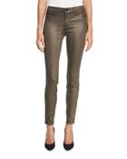 Cosmos Metallic Mid-rise Super Skinny Jeans, Bronze