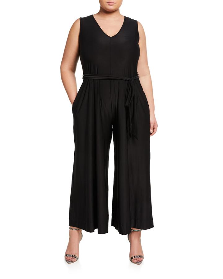 Plus Size Abi Wide-leg Belted Jumpsuit
