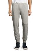 Slim-fit Cotton-blend Sweatpants, Gray