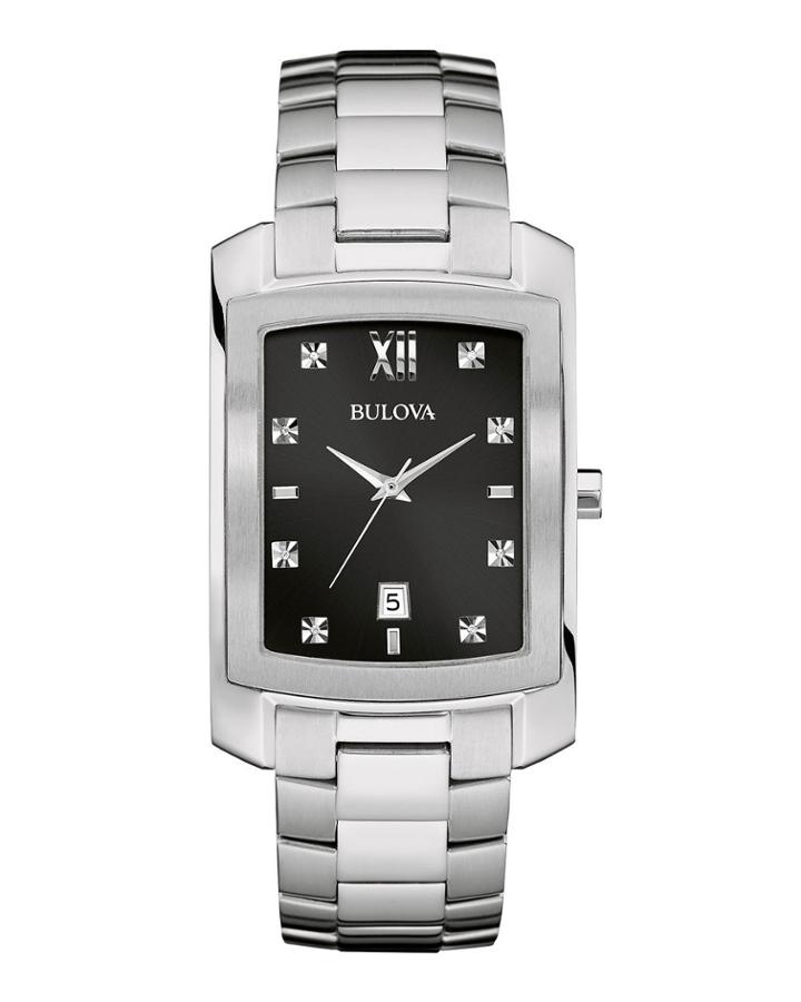 Men's 31mm Square Diamond Bracelet Watch,