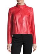 Crawford Leather Topper Jacket, Ruby