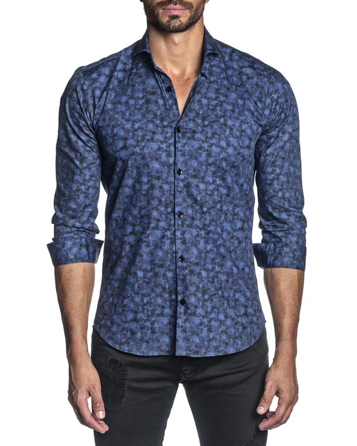 Men's Long-sleeve Tie-dye Printed