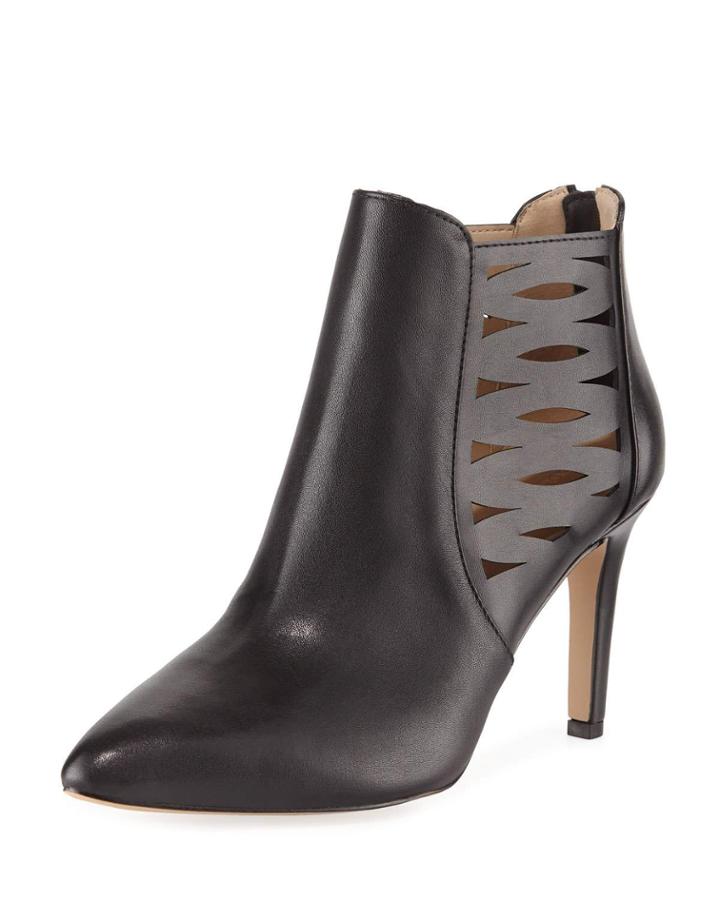 Nelie Cutout Leather Booties