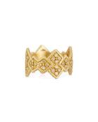 Sueno 18k Wide Crivelli Band Ring W/ Diamonds,