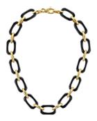 Rectangular-link Necklace, Black