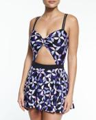 Spinner Cutout One-piece Swimdress,