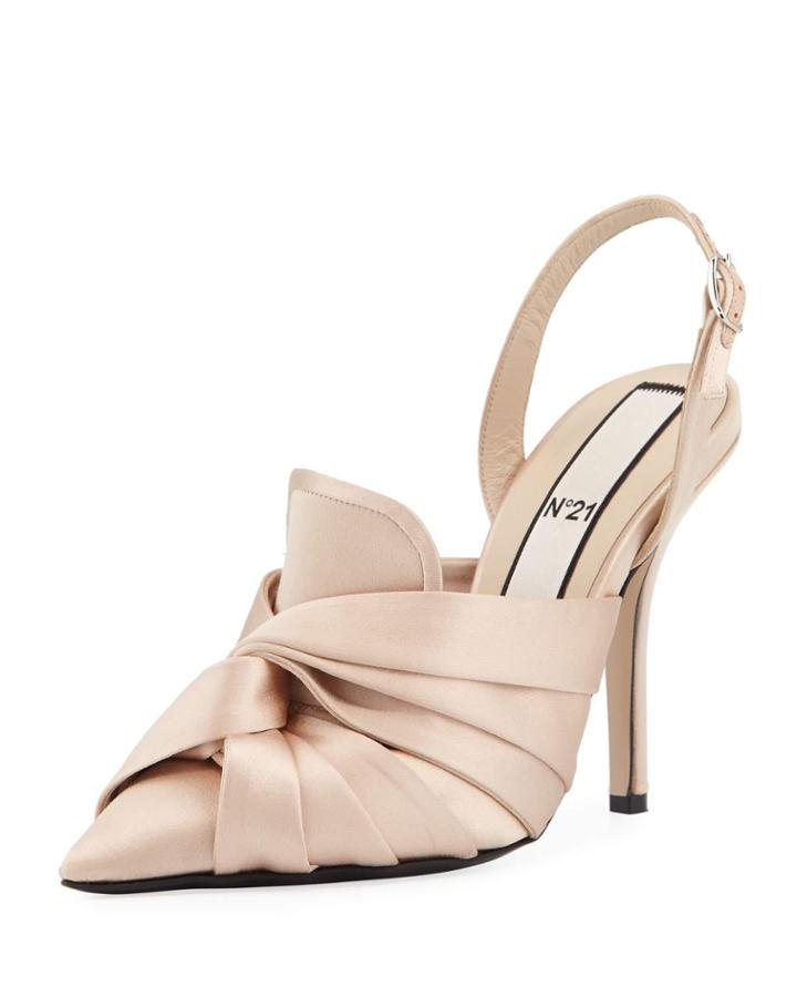 Knotted Satin Slingback