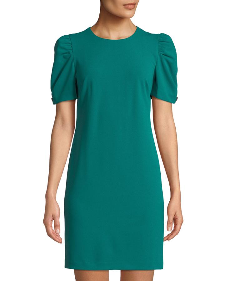Ruched Short Sleeves Crepe