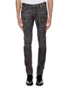 Men's Distressed Gray-wash Jeans