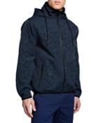 Men's Tonal Floral-print Zip-front Jacket