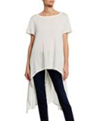 Boat-neck Short-sleeve High-low