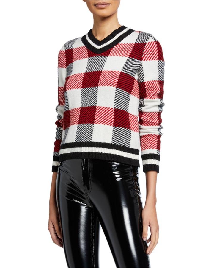 Gabby Plaid V-neck