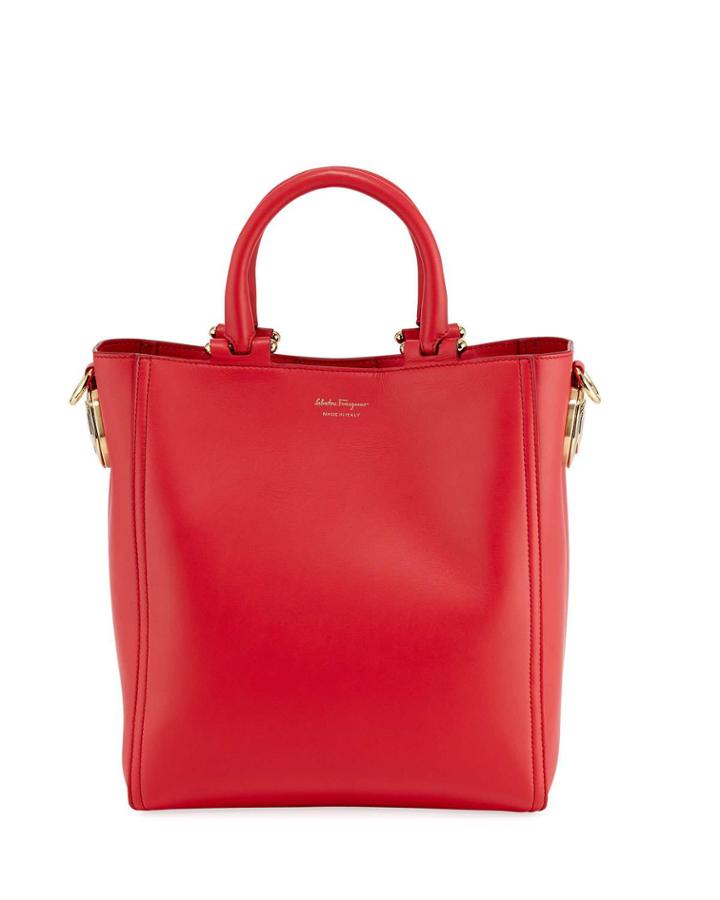 Leather Top-handle Tote Bag