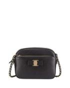 Saffiano Zip-around Shoulder Bag, Black