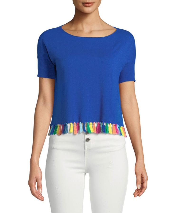 Rainbow-tassel Cropped Short-sleeve