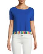 Rainbow-tassel Cropped Short-sleeve