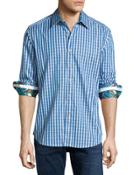 Luxor Long-sleeve Sport Shirt, Turquoise
