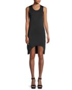 Scoop-neck Sleeveless Asymmetric Tank Dress