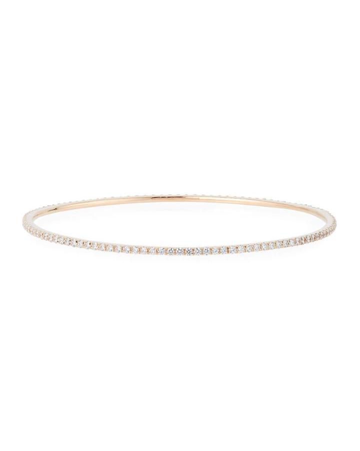 14k Rose Gold Illusion-set Diamond Eternity Bangle