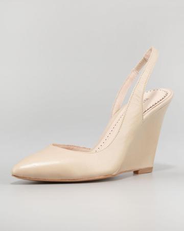 Pour La Victoire Maira Point-toe Slingback Wedge, Beige -