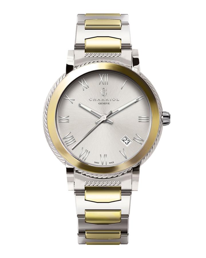 40mm Parisii Bicolor Watch W/ Bracelet