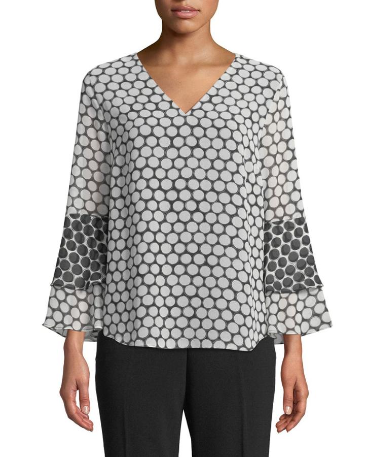 Dot Print Long-sleeve