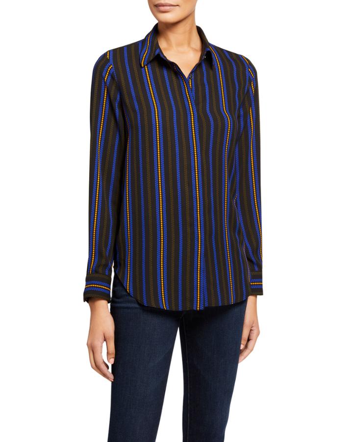 Striped Button-down Top