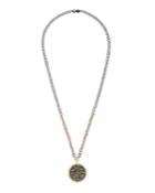 Rose D'or Round Pebble Pendant Necklace