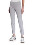 Pull-on Straight Leg Wool-blend Trousers