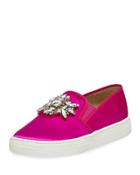 Barre Jeweled Satin Slip-on