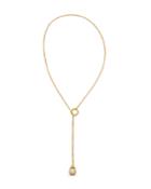 South Sea Pearl Lariat Necklace, Golden