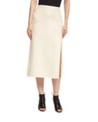 Wool-silk Pencil Skirt With