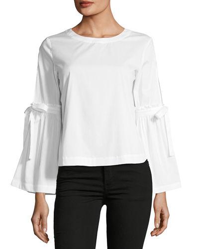 Cropped Poplin W Ties