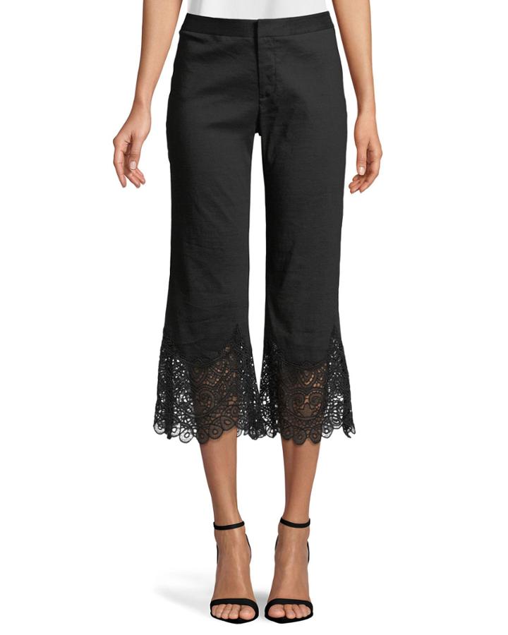 Kelly Crochet-hem Cropped Pants