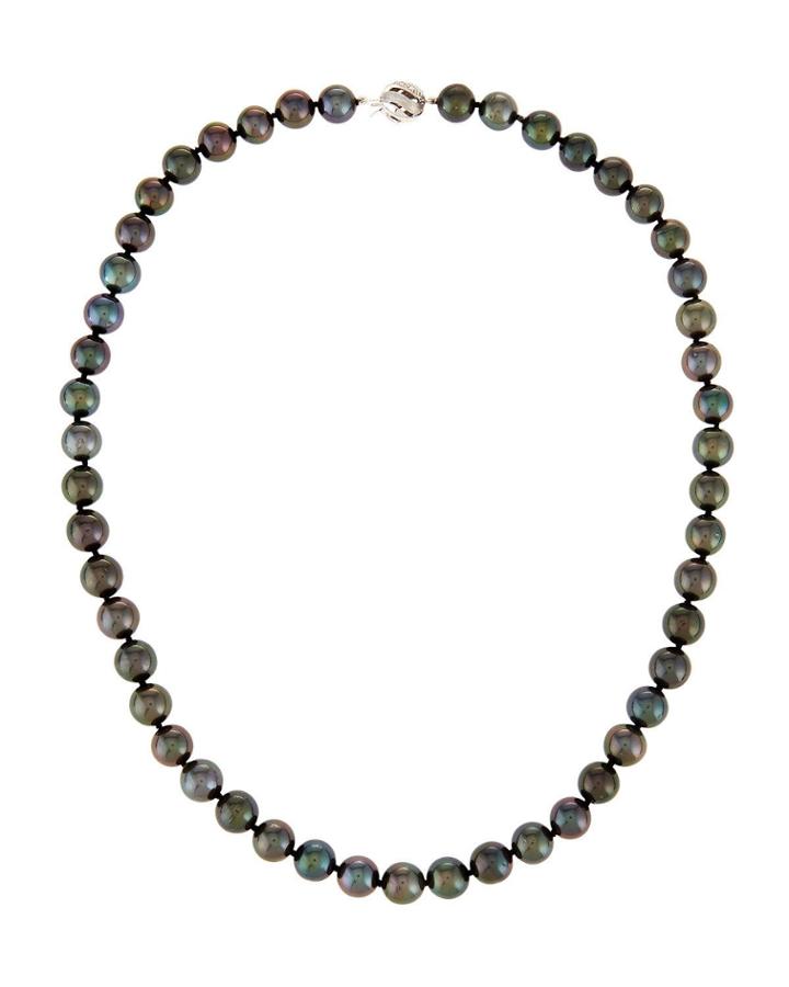 14k Tahitian Pearl Swirl Beaded Necklace