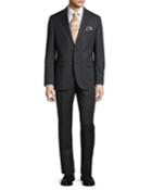 Hugo Boss Grande Central Gabardine Two-piece Wool Suit, Dark Gray, Men's, Size: