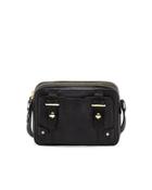 Mini Stag Leather Crossbody Bag, Black/exotic