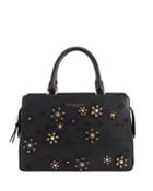 Rina Embellished Crosshatched Leather Tote Bag