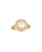 18k Moonstone Crown Ring,