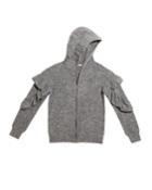 Kinsley Zip-up Ruffle Trim Hoodie,