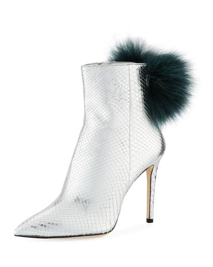 Tesler Python Fur-pom Bootie