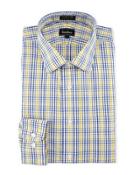 Classic-fit Non-iron Check Dress Shirt, Blue/yellow